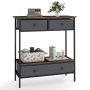 Console table, 3 drawers, Brown/grey, 80 × 85.5 × 30 cm