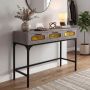 Console table, LED, charging station, 3 drawers, 90 × 75 × 40 cm