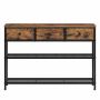 Konsoollaud SONGMICS BELLAH, 3 sahtlit, 2 riiulit, pruun, 30 × 98,8 × 78,7 cm