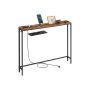 Console table VASAGLE LNT079K02, charging station and hooks, 15 × 100 × 80 cm