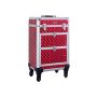 Cosmetic suitcase on wheels, red