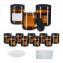 Kosmeetikapurgid Relaxdays, 12 tk, 50 ml, pruun/must, 9 × 7 × 7 cm