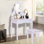 Vanity table, 5 drawers, White, 79.5 × 142 × 39.9 cm