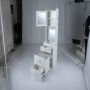 Vanity table, with stool and folding mirror, White, 51.5 × 51.5 × 175 cm