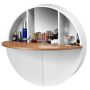 Vanity table, Triple mirror, White, Ø 72 × 15 cm