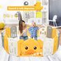 Baby playpen, 16-piece with playboard, 160 × 207 × 67.5 cm