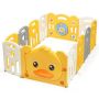 Baby Playpen with Safety Lock and Non-Slip Mats, Yellow