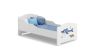 Children's bed Michas with mattress 164 cm x 85 cm x 63 cm, shark