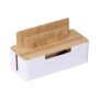 Kaablikarp Relaxdays, 6 pesa, Valge/tamme, 30 × 16 × 13 cm