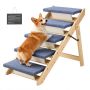 Lemmiklooma trepp VEVOR ZD-25DOG07, 5 astet, kokkupandav, 78 × 66 × 47 cm