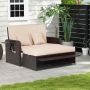 Outdoor furniture set, 2 seats, Brown