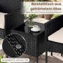 Outdoor furniture set, 3-piece, 2 chairs and table, Black/sand