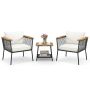 Outdoor furniture set, 3-piece, 2-seater, Grey/white
