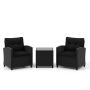 Outdoor furniture set, 3 pieces, Black