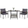 Outdoor furniture set, 3-piece, Grey, 104 × 71 × 66 cm