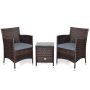 Outdoor furniture set, 3 pieces, Grey