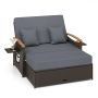 Outdoor furniture set, 3-in-1, 2-seater, 167 × 79–120 × 35/64/79/90 cm