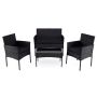 Outdoor furniture set, 4 pieces, two-seater armchair, 2 chairs and table