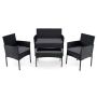 Outdoor furniture set, 4 pieces, two-seater armchair, 2 chairs and table