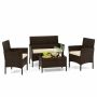 Outdoor furniture set, 4 pieces, Brown, 71.12 × 40.64 × 40.64 cm