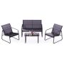 Outdoor furniture set, 4 pieces, Brown