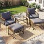 Outdoor furniture set, 5 pieces, Grey, 45 × 63 × 39 cm