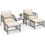 Outdoor furniture set, 5 pieces, Sand, 45 × 63 × 39 cm