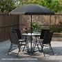 Outdoor furniture set, 6 pieces, Black