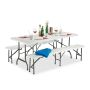 Välimööblikomplekt Relaxdays 10022837.0, 1 laud ja 2 pinki, 180 × 74 × 74,5 cm