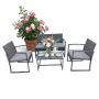 Aiamööblikomplekt Relaxdays 10053335_111, 4-osaline, 4 istekohta