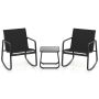 Outdoor furniture set, table and 2 rocking chairs