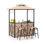 Outdoor Bar Set, 3-Piece, 6.5 × 4 × 8 ft