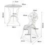 Outdoor bistro furniture set, table and 2 chairs, white/green
