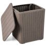 Outdoor storage box, with removable lid, 43 l, Brown, 38.1 × 43.18 × 38.1 cm