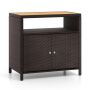 Outdoor storage cabinet, 2 doors, Brown, 90.2 × 86.4 × 53.3 cm