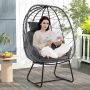 Outdoor armchair, Egg-shaped, Grey/sand, 100 × 76 × 145 cm