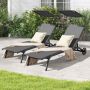 Outdoor sun loungers, 2 pcs, Grey