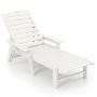 Outdoor lounger, 4 backrest positions, White, 195.6–168.9 × 74.9 × 31.8–88.9 cm