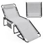 Outdoor lounger, 4-position backrest, Grey, 168–188 × 69 × 41–86 cm