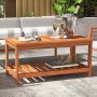 Outdoor Coffee Table, With Bottom Shelf, Brown, 90.17 × 44.45 × 45.72 cm