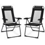 Outdoor chairs, 2 pcs, Black, 71 × 103 × 52.5 cm