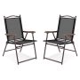 Outdoor chairs, 2 pcs, Black/brown/gray/yellow, 64 × 58 × 91 cm
