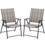 Outdoor chairs, 2 pcs. with armrests, Grey, 66 × 89 × 60 cm
