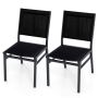 Outdoor chairs, 2 pcs., foldable, black