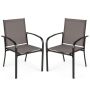 Outdoor dining chair set, 2 pcs, Grey, 61 × 57.5 × 89 cm