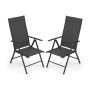Outdoor chairs, 2 pcs., 7 positions, Black, 75.5–107.5 × 52 × 108–82 cm