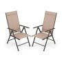 Outdoor chairs, 2 pcs., 7 positions, Brown, 75.5–107.5 × 52 × 108–82 cm