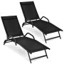 Outdoor chair, adjustable, 5-position, Black