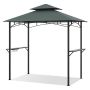 Outdoor gazebo, 2 shelves, 7 hooks, Grey