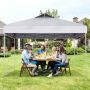 Outdoor gazebo, 3 height levels, White, 295 × 295 × 255–275 cm